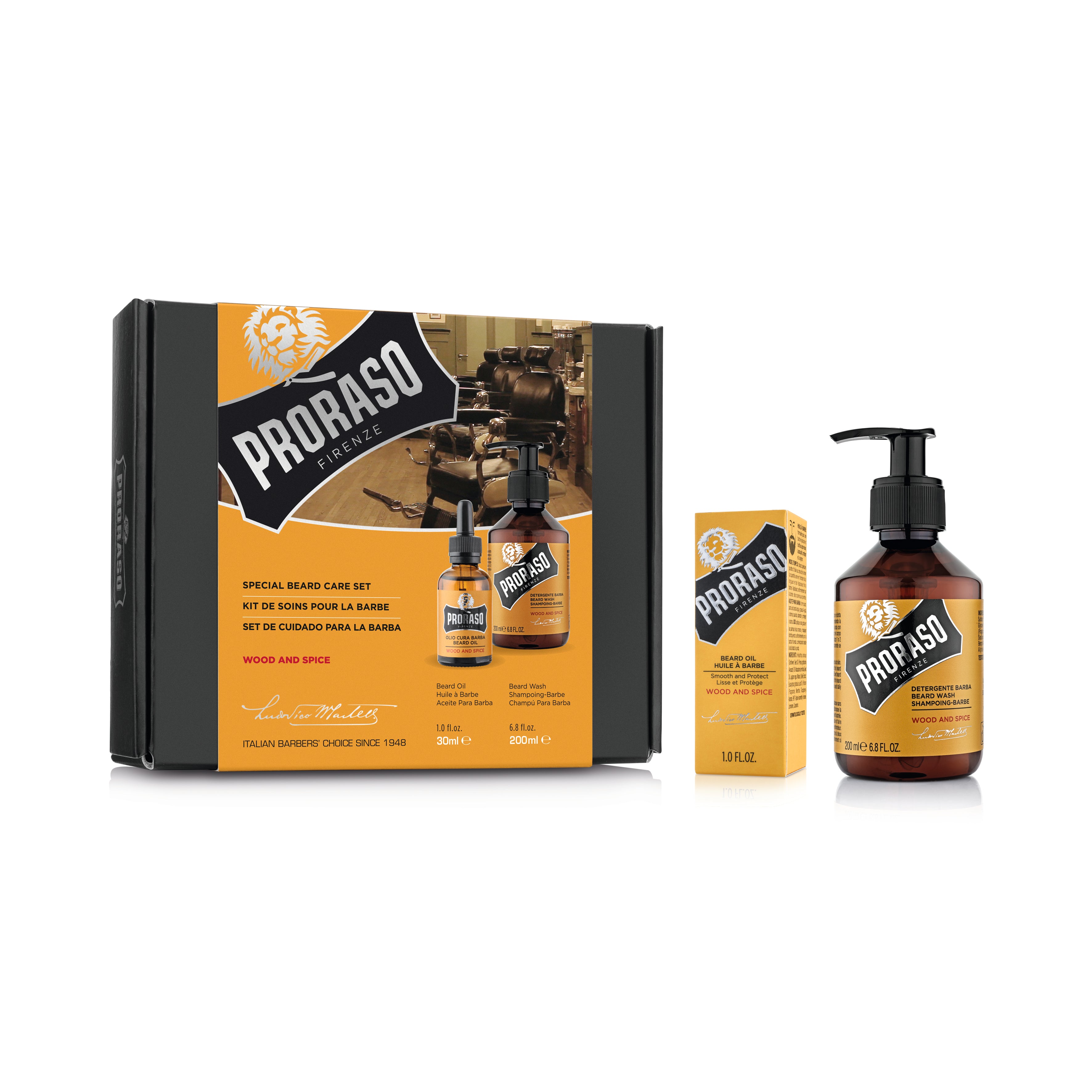 Proraso "Wood and Spice" DUO Beard Oil and Shampoo