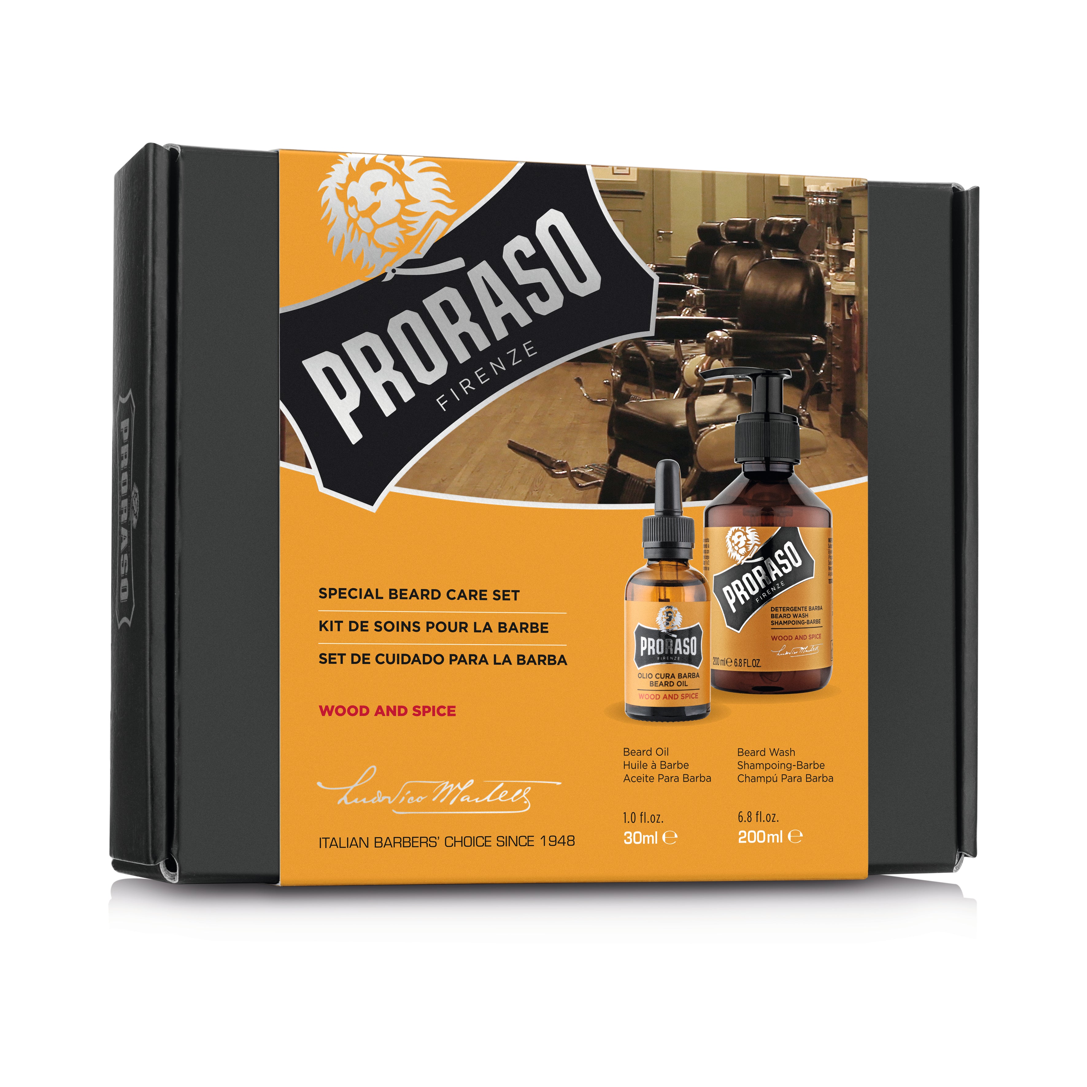 Proraso "Wood and Spice" DUO Beard Oil and Shampoo