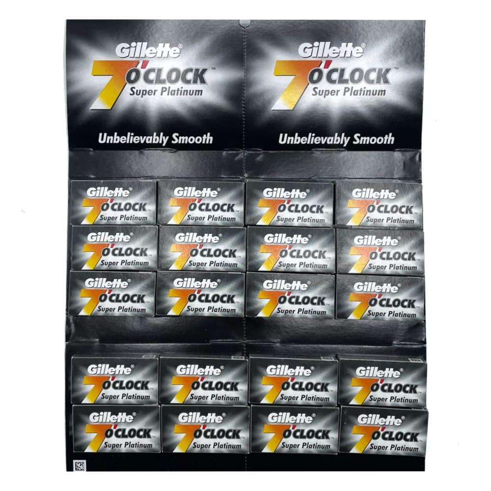Gillette "7 O’Clock Super Platinum" partaterät (100 kpl)