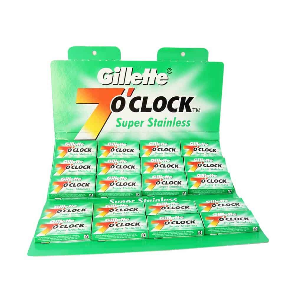Gillette "7 O'Clock Super Stainless" partaterät (100 kpl)