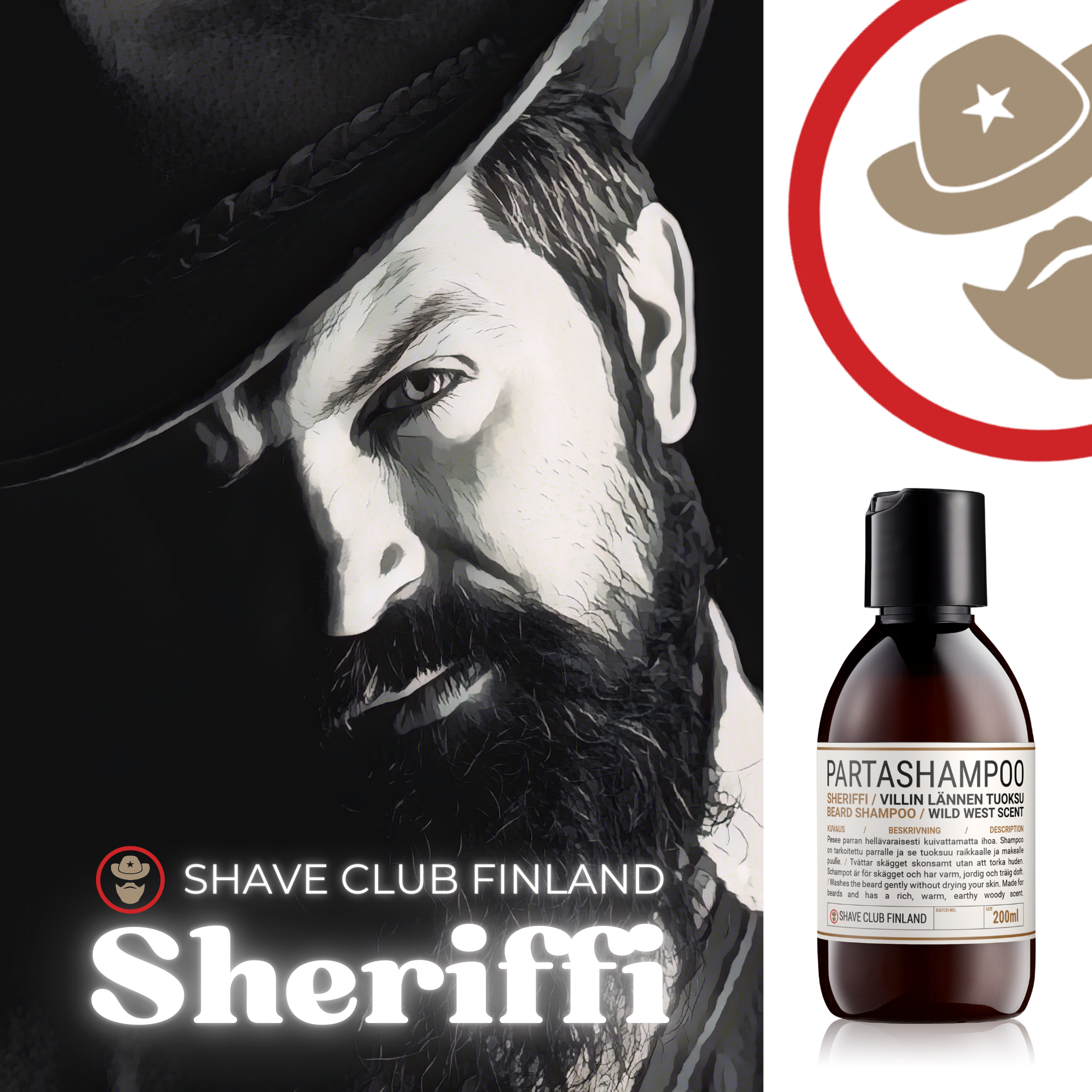 Shave Club "Sheriffi" ​​beard shampoo (200ml)