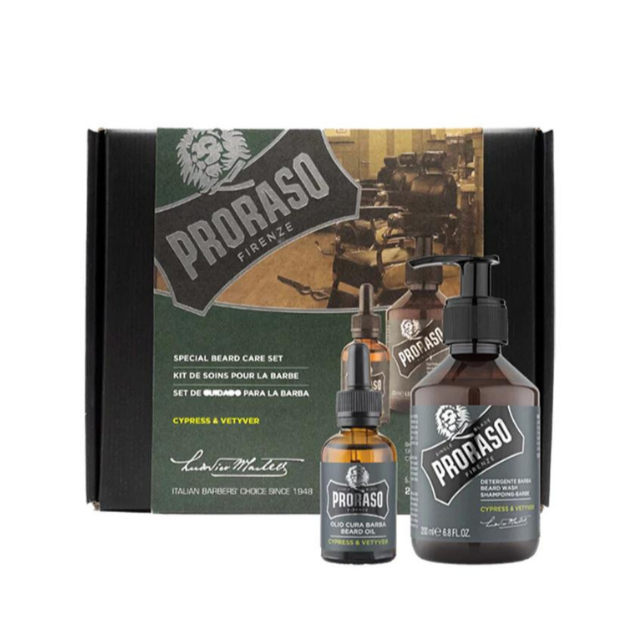 Proraso "Cypress &amp; Vetyver" DUO Beard Oil and Shampoo