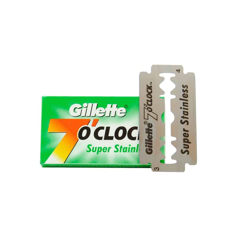 Gillette "7 O'Clock Super Stainless" partaterät (5 kpl)